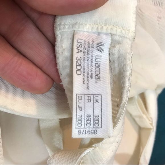 Wacoal Beige Lace Peek A Boo Underwire Full Coverage Adjustable Strap Bra 32DD - Picture 5 of 7